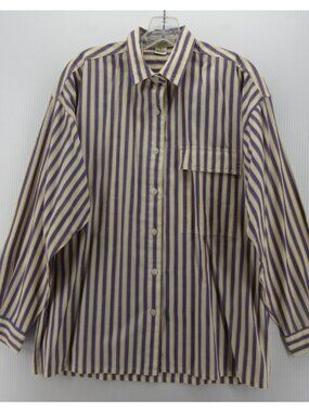 VINTAGE Gap Top Large Shirt Striped Button Up 90s Oversized Preppy *